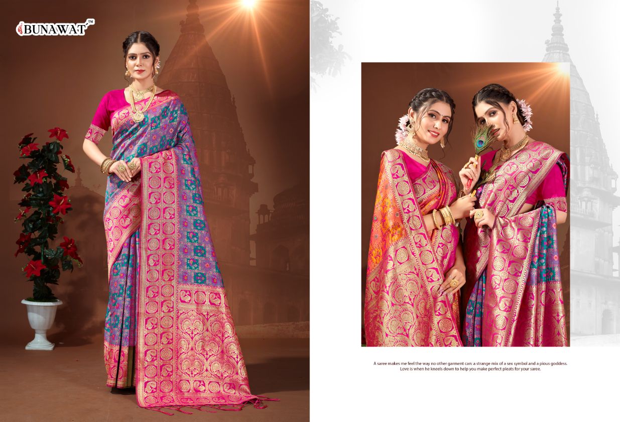 Bunawat Vishva Patola Silk Designer Sarees Catalog
